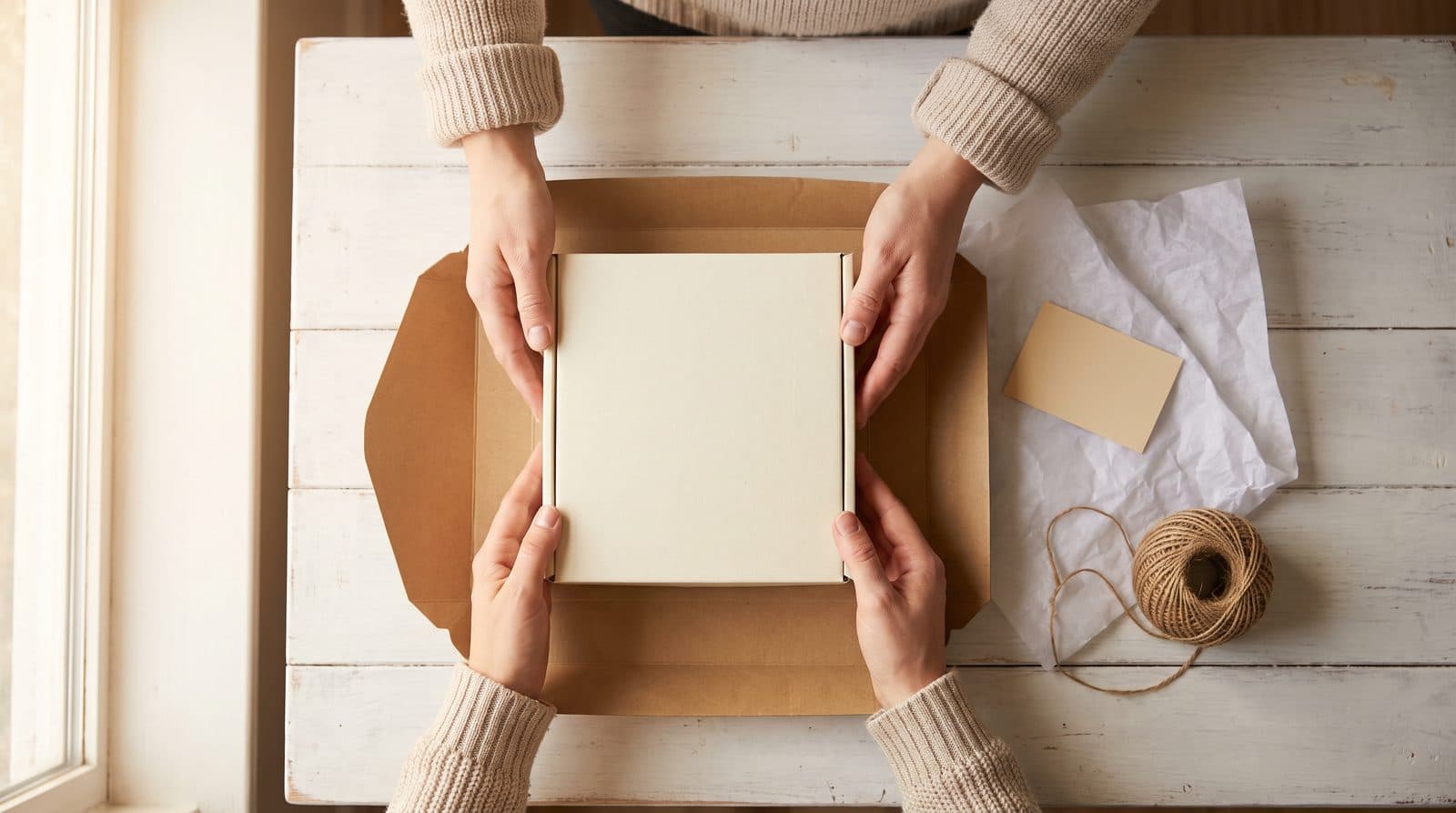 Beauty products carefully packed into a delivery parcel