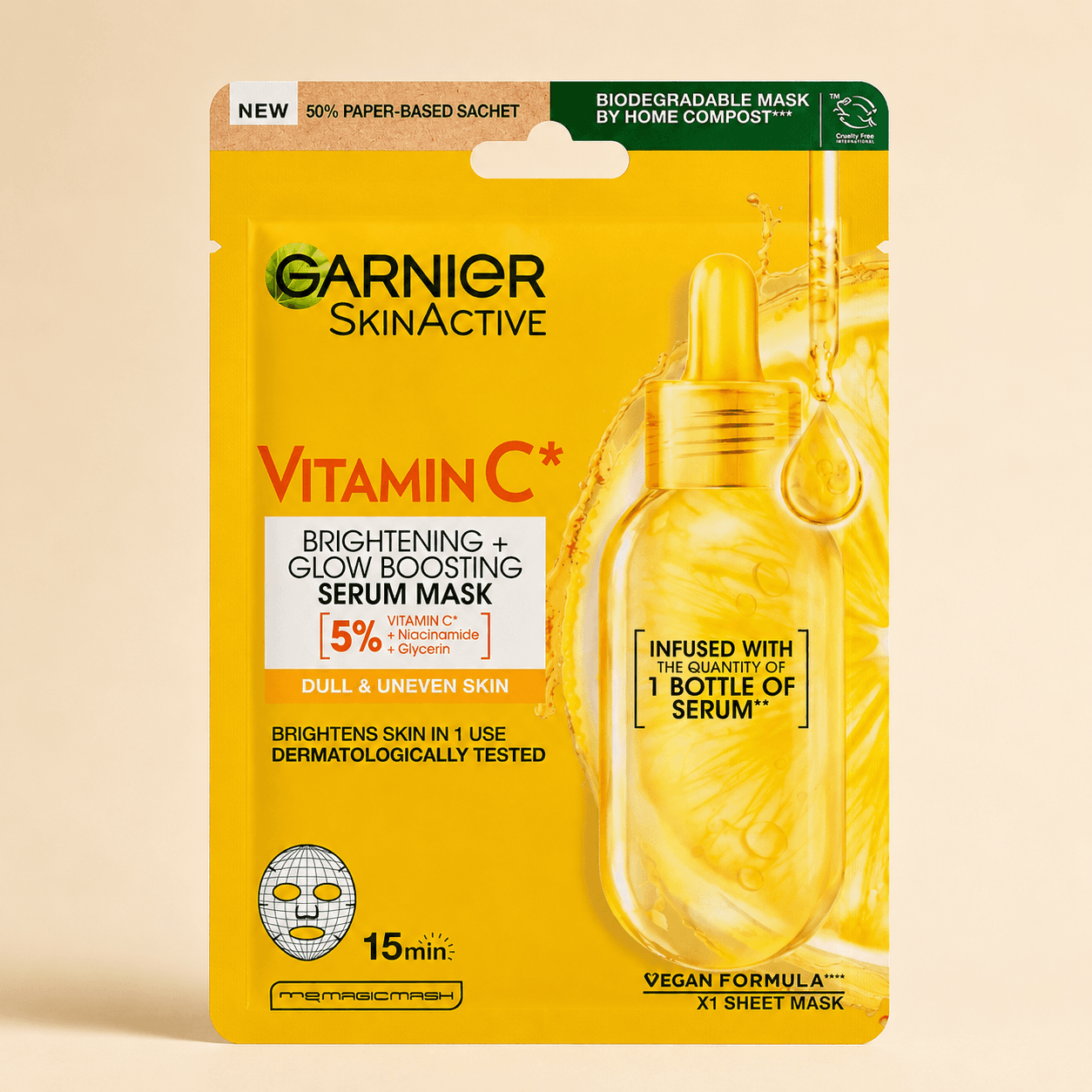 Vitamin C Brightening + Glow Boosting Serum Mask (28g) thumbnail 4